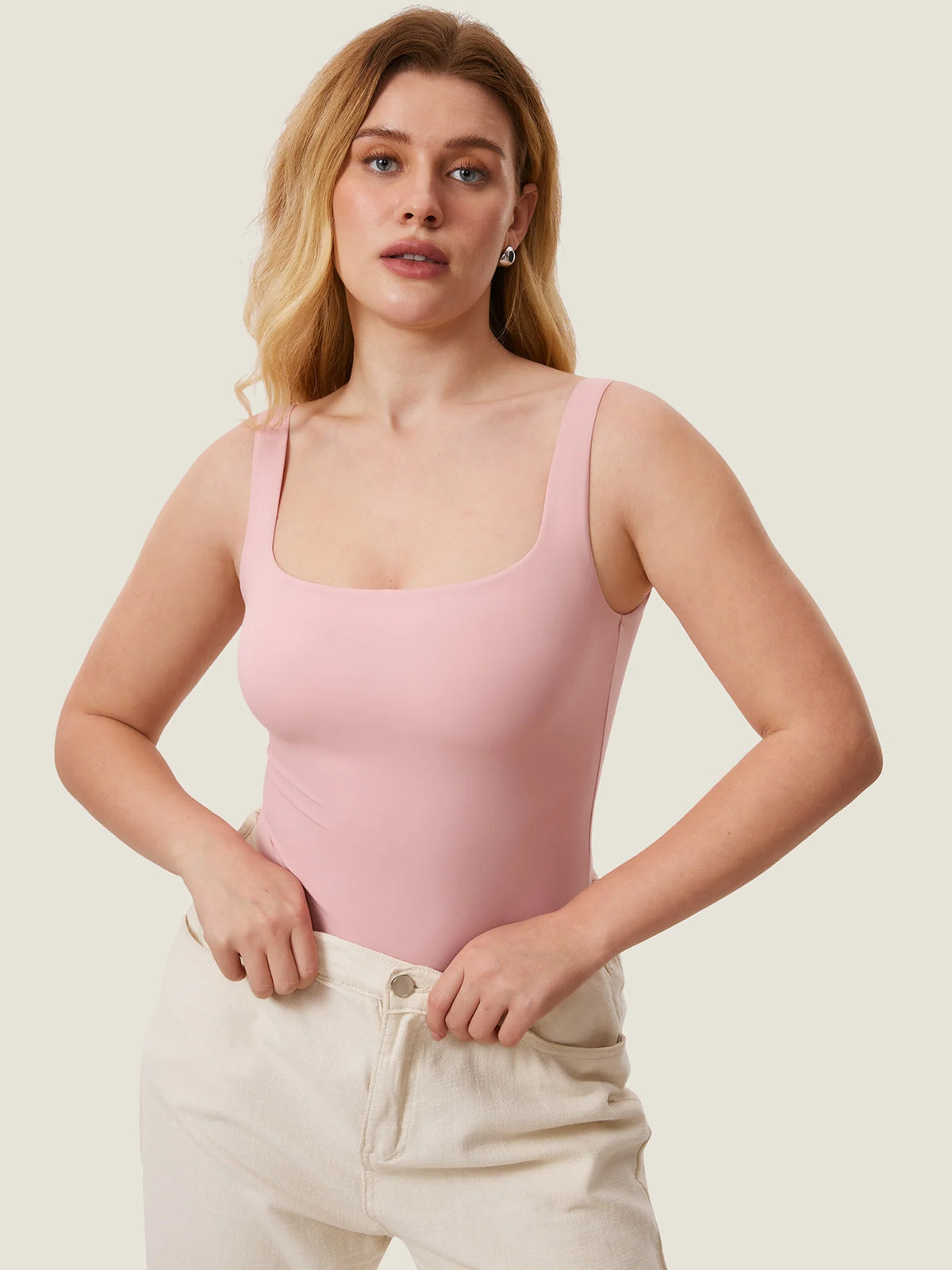 InBarely® Square Neck Sleeveless Bodysuit