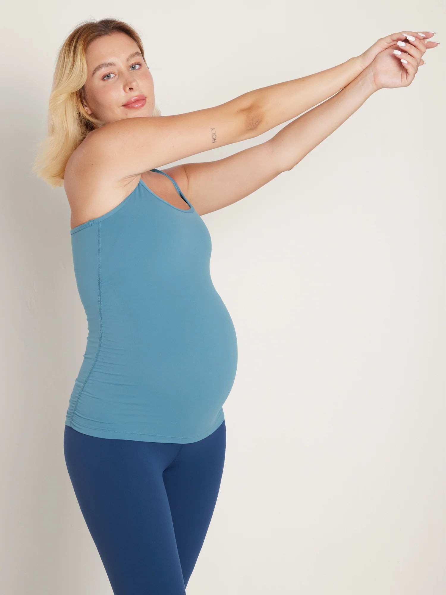 Natrelax® Y Back Maternity Tank - Ruched Sides